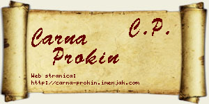 Čarna Prokin vizit kartica
